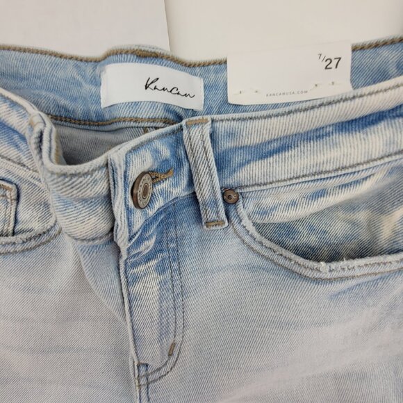 NEW Kancan Jeans Womens Size 7 Blue High Rise Ankle Distressed Light Wash NWT - Picture 8 of 14